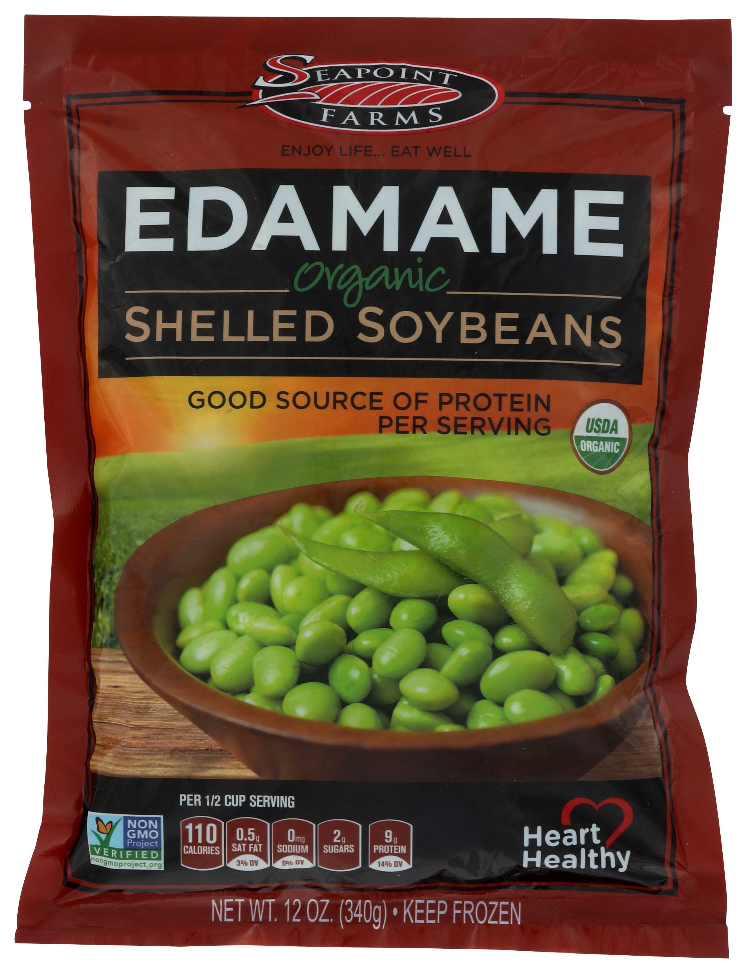 Seapoint Farms Organic Shelled Edamame, 12 Ounce -- 12 per case.