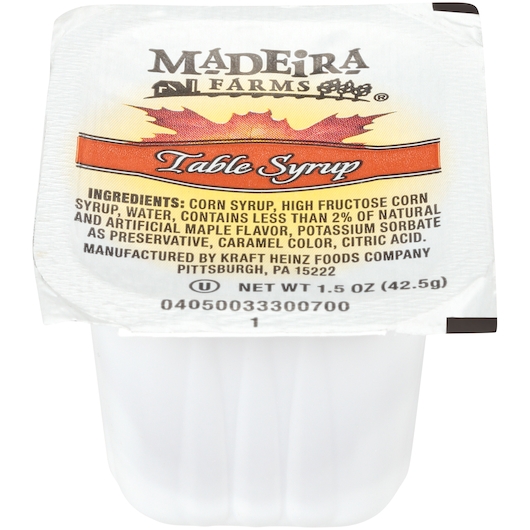Madeira Farms Single Serve Table Syrup, 1.5 Ounce -- 100 per case