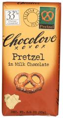 Chocolove Xoxox Pretzel in Milk Chocolate Bar, 2.9 Ounce -- 12 per case