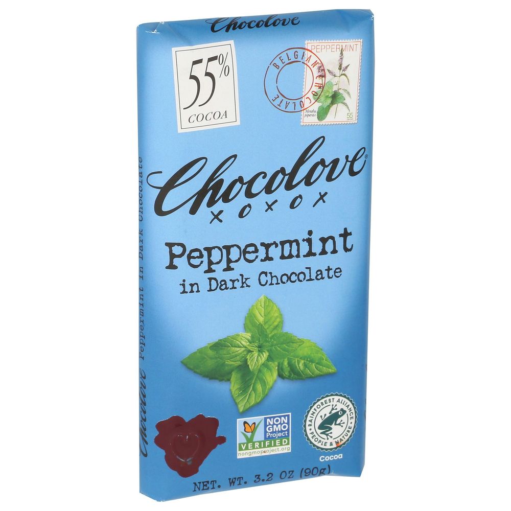 Chocolove Xoxox Peppermint in Dark Chocolate Bar, 3.2 Ounce -- 12 per case