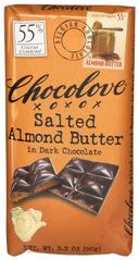 Chocolove Xoxox Salted Almond Butter in Dark Chocolate Bar, 3.2 Ounce -- 10 per case