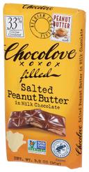 Chocolove Xoxox Salted Peanut Butter in Milk Chocolate Bar, 3.2 Ounce -- 10 per case