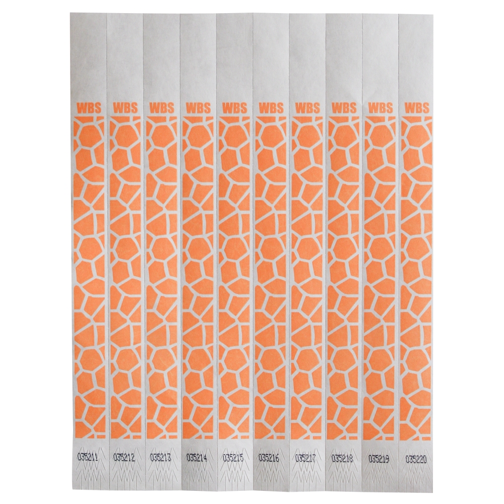 Bar Maid Orange Security Wristbands -- 500 per case
