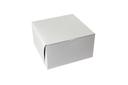 Boxit Lock Corner One Piece White Bakery Box, 10 x 10 x 6 inch -- 100 per case.