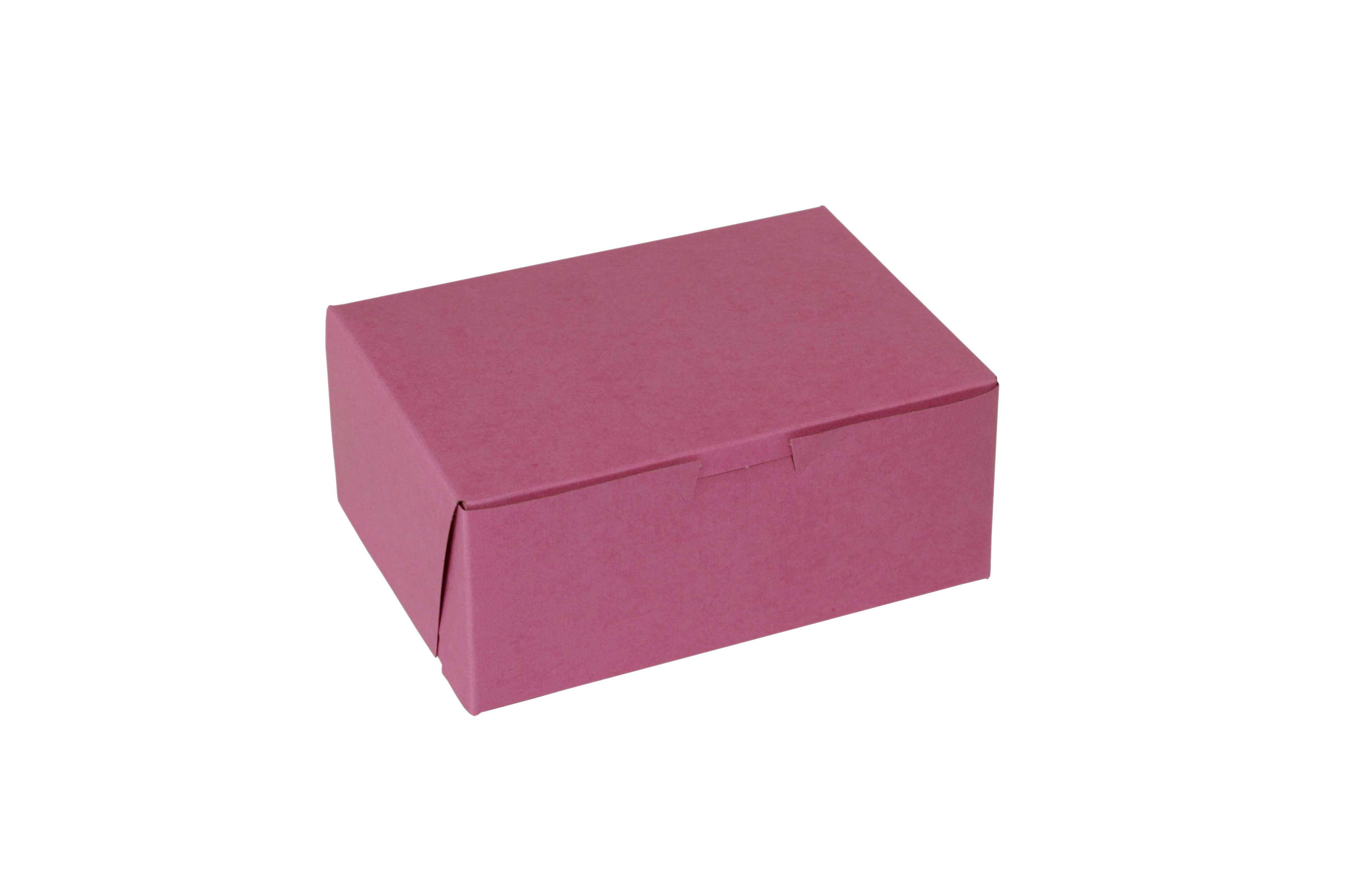 Boxit Lock Corner One Piece Strawberry Bakery Box, 8 x 5.5 x 3 inch -- 250 per case.