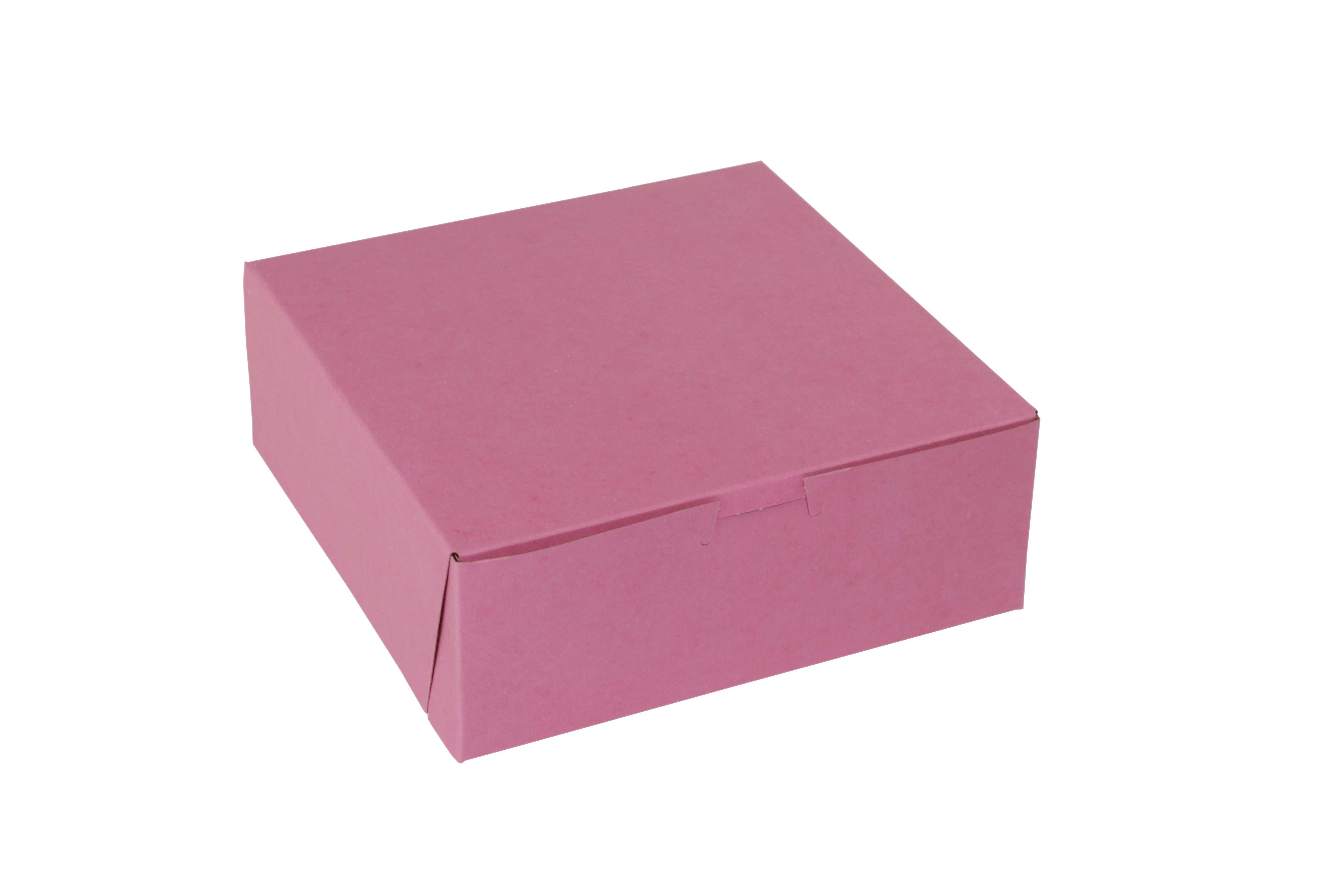 Boxit Lock Corner One Piece Strawberry Bakery Box, 8 x 8 x 3 inch -- 250 per case.