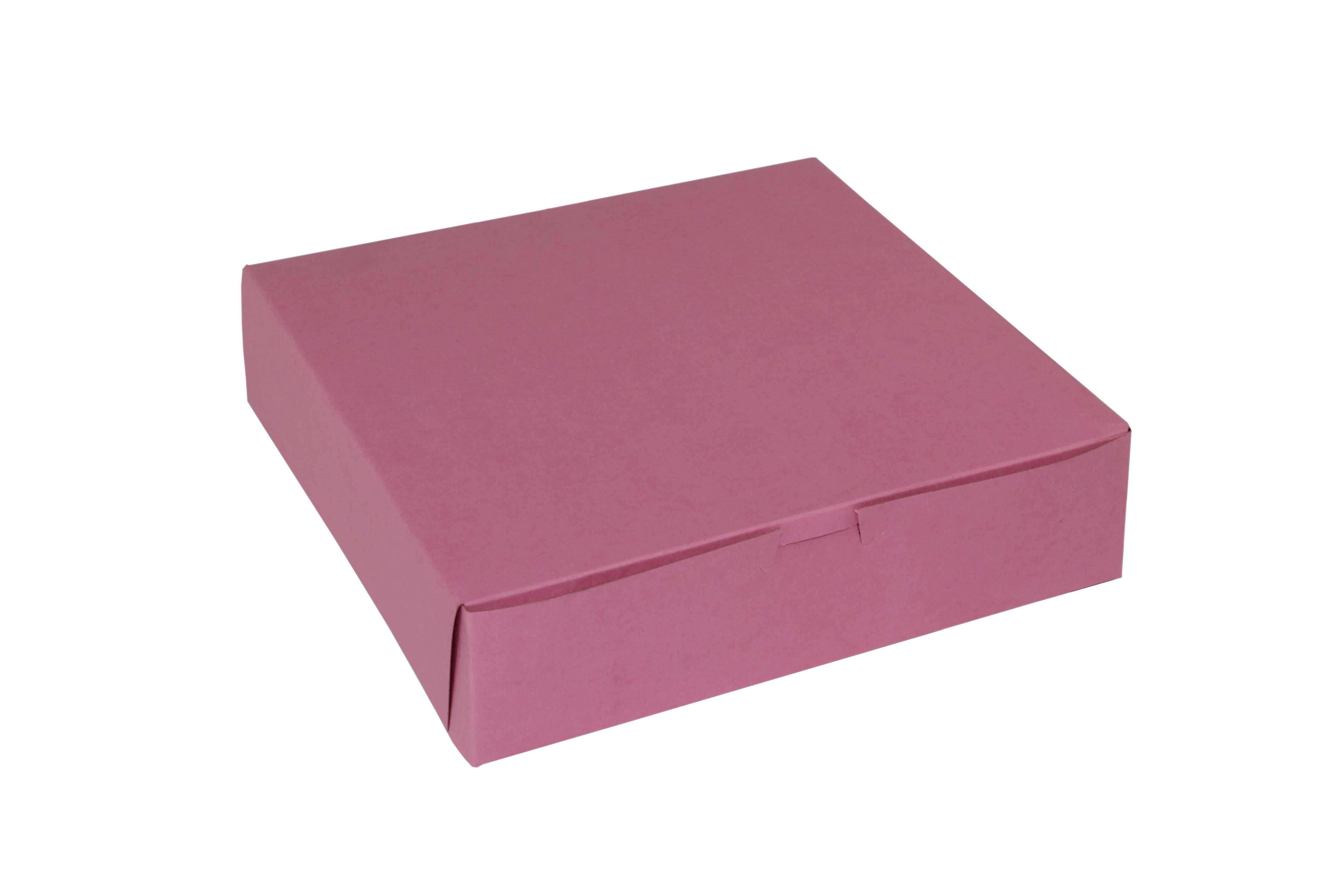 Boxit Lock Corner One Piece Strawberry Bakery Box, 10 x 10 x 2.5 inch -- 250 per case.