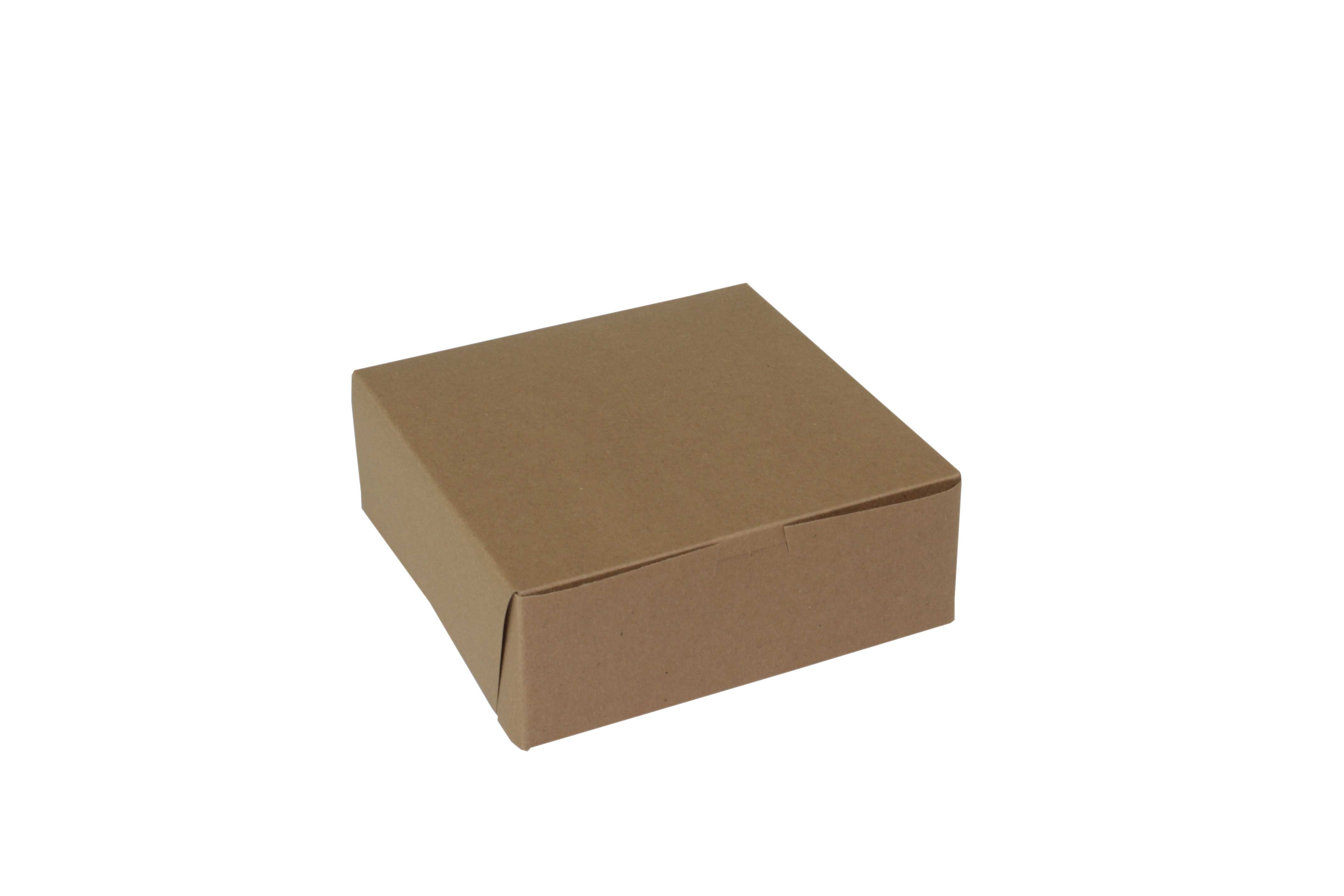 Boxit Lock Corner One Piece Kraft Bakery Box, 8 x 8 x 3 inch -- 250 per case.