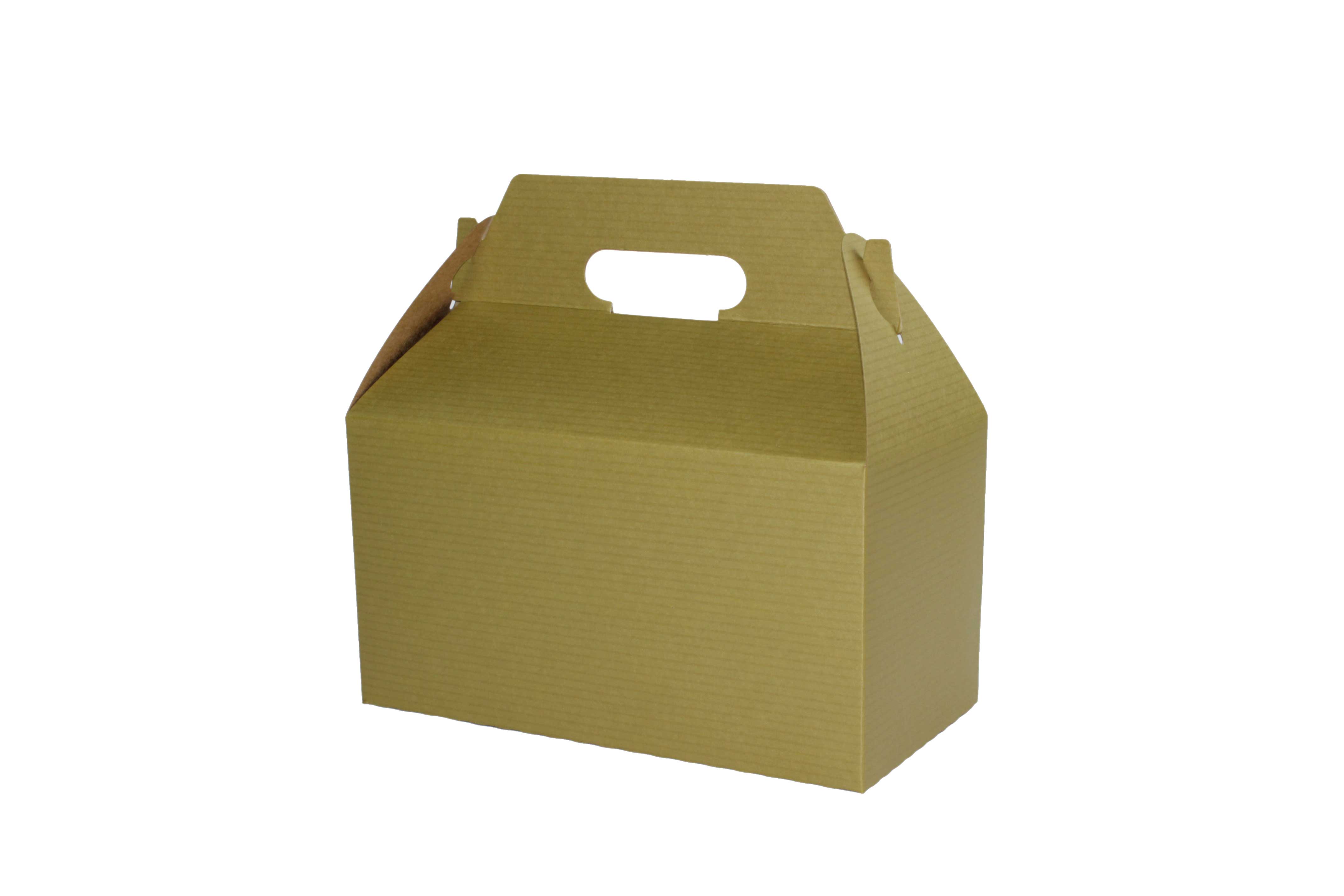 Boxit Gold Pinstripe Gable Boxes with Auto Bottom, 8.875 x 5 x 6 3/4 inch -- 150 per case.