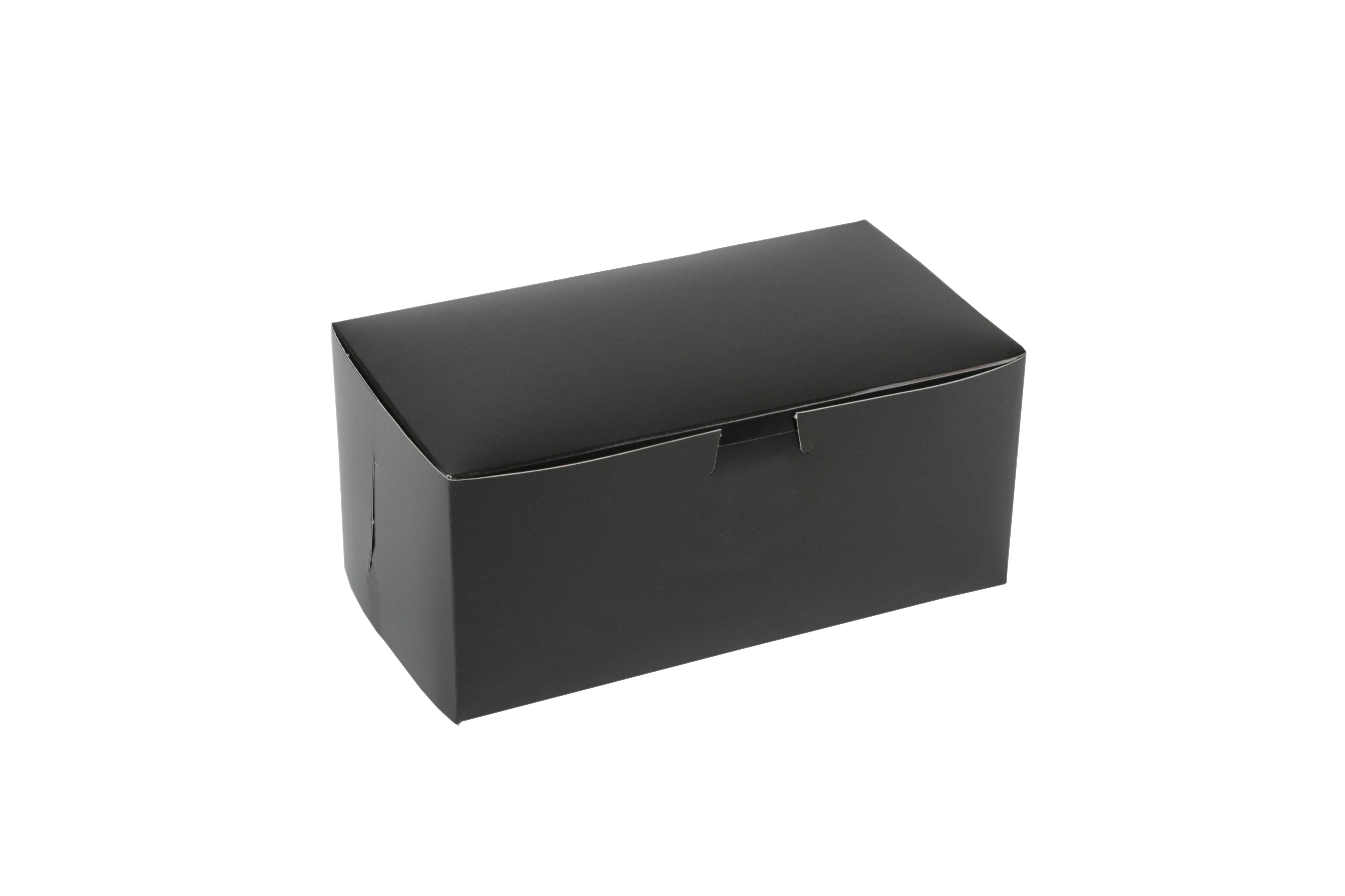Boxit Lock Corner One Piece Black Licorice Bakery Box, 9 x 5 x 4 inch -- 100 per case.