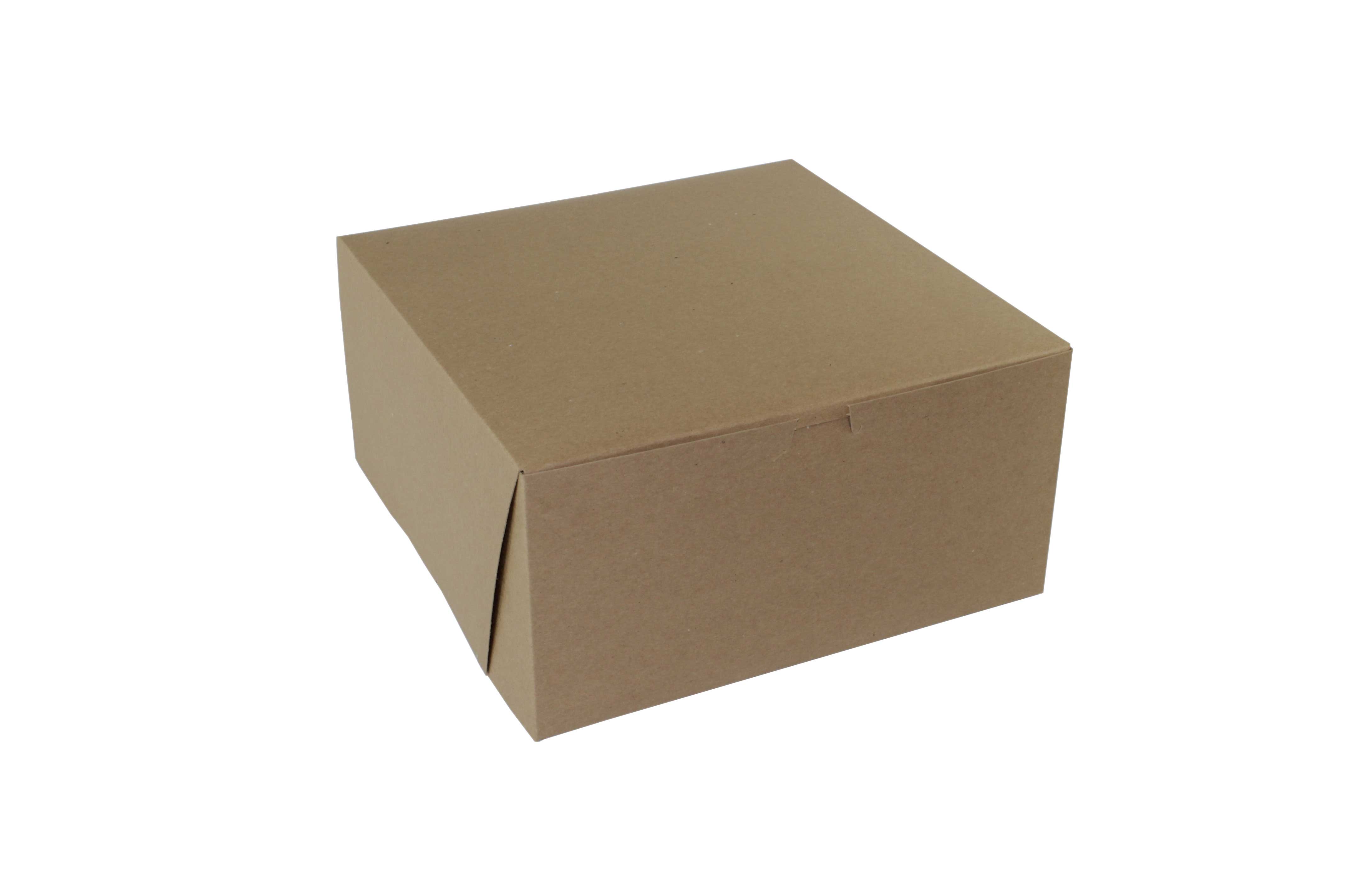 Boxit Lock Corner One Piece Kraft Bakery Box, 12 x 12 x 6 inch -- 50 per case.