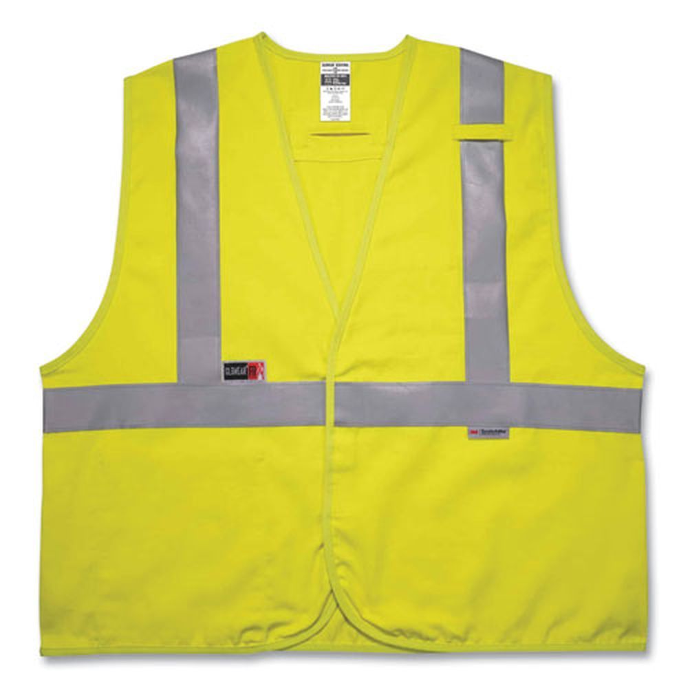 Ergodyne Glowear 8261frhl 4x Large And 5x Large Lime Class 2 Dual Compliant Fr Hook And Loop Safety Vest