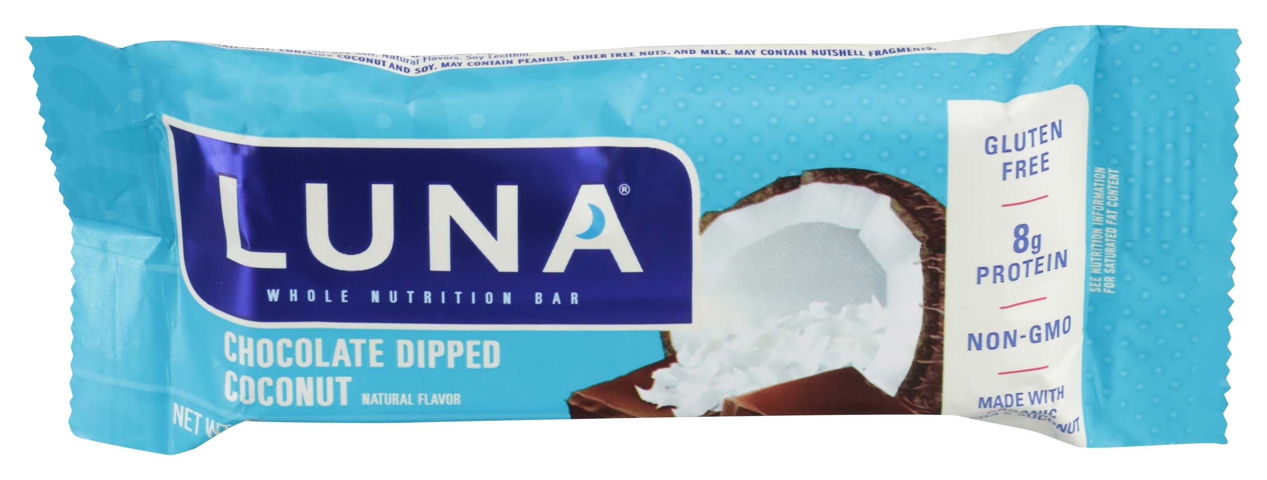 Clif Luna Chocolate Dipped Coconut Bar, 1.69 Ounce -- 15 per case.