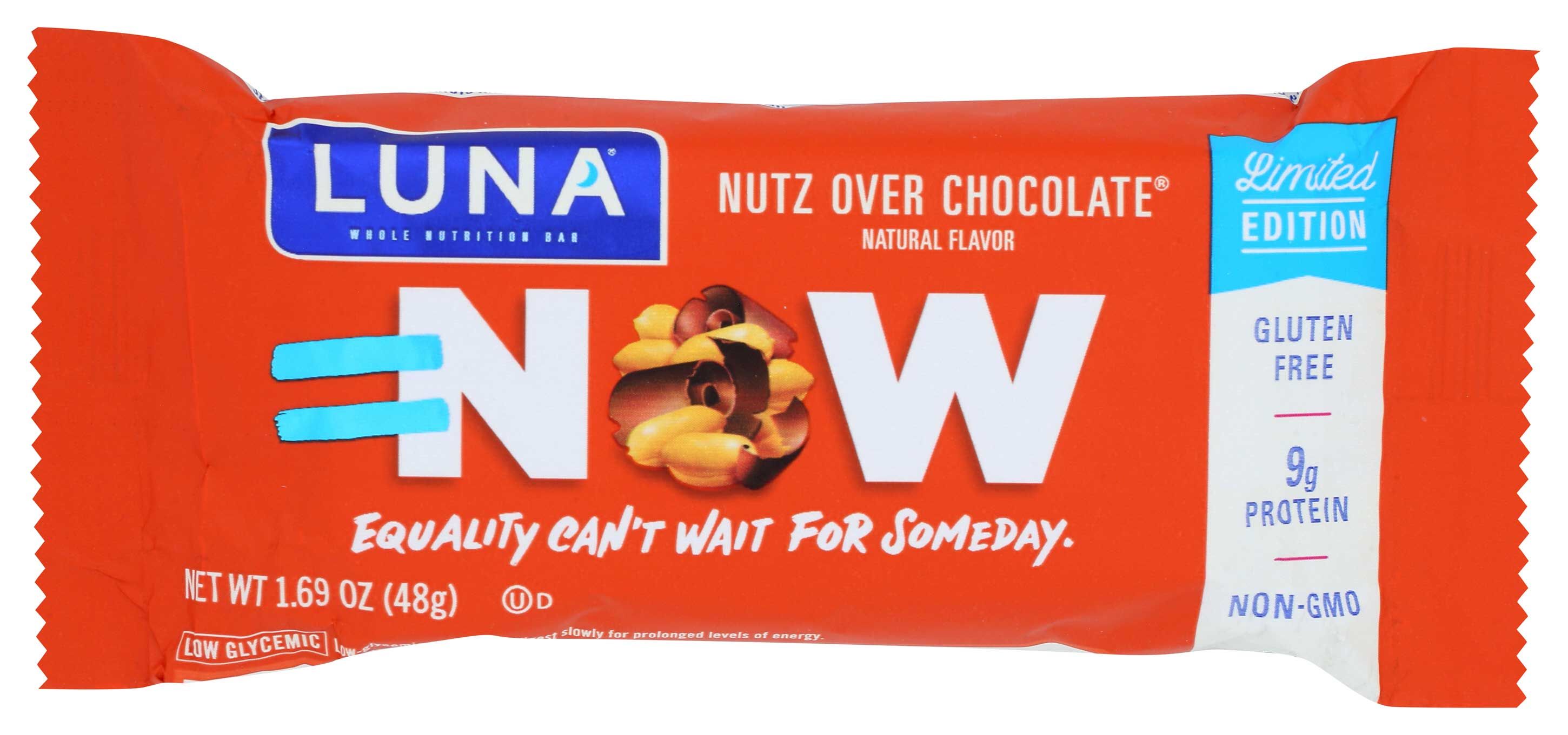 Luna Organic Nutz Over Chocolate Nutrition Bar, 1.69 Ounce -- 15 Per Case
