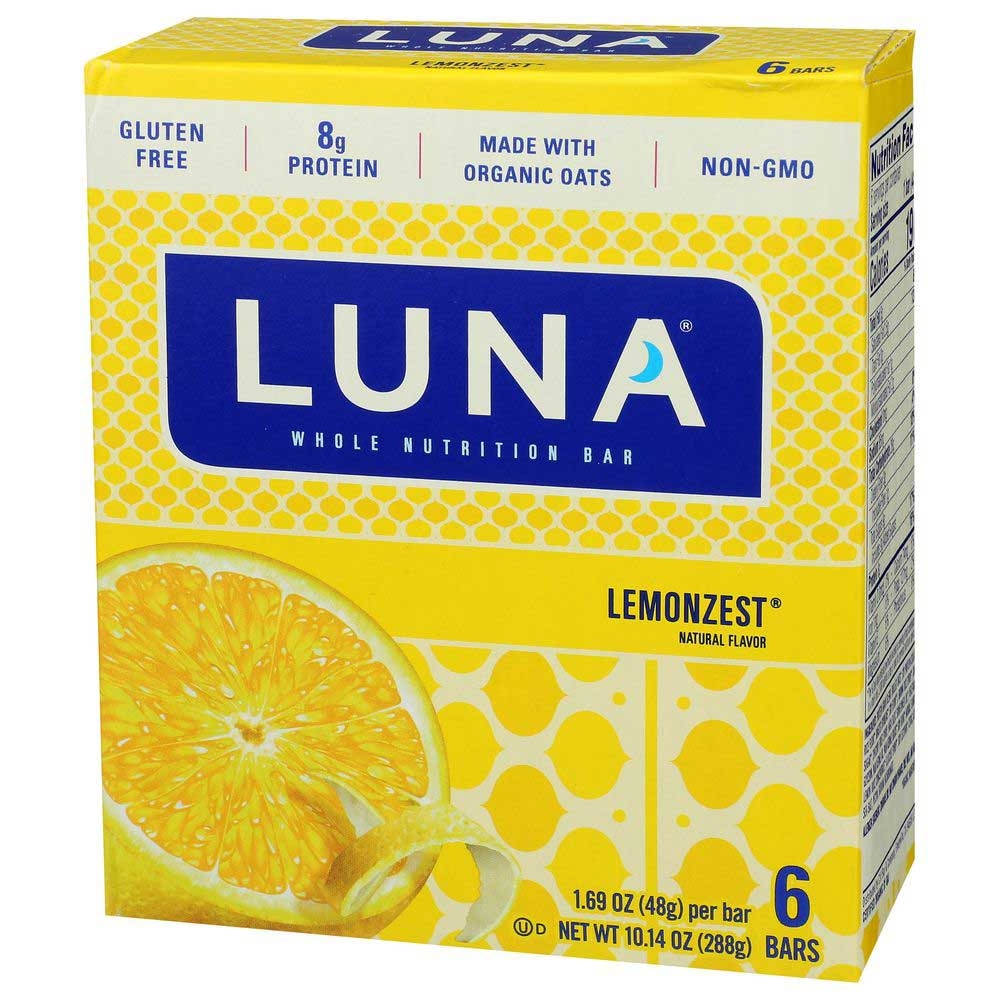 Luna Organic Lemon Zest Whole Nutrition Bar, 1.69 Ounce - 6 per pack -- 6 packs per case