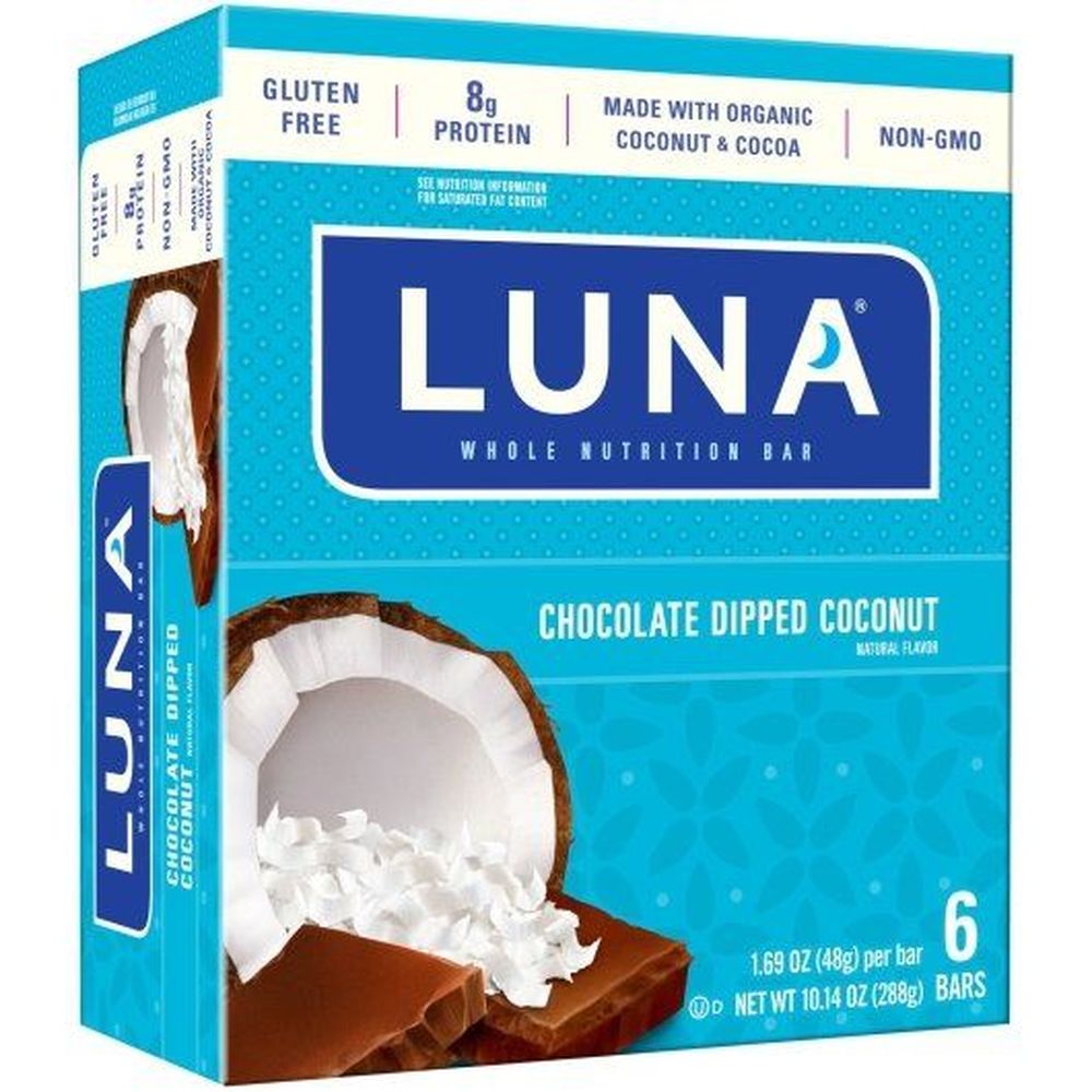 Luna Chocolate Dipped Coconut Whole Nutrition Bar, 1.69 Ounce -- 6 per case