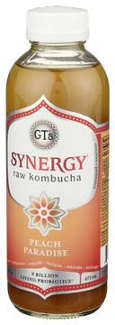 GTs Synergy Organic Peach Paradise Raw Kombucha, 16 Fluid Ounce -- 12 per case