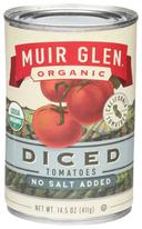 Muir Glen Diced Tomatoes No Salt Added - 14.5 ounce -- 12 per case.
