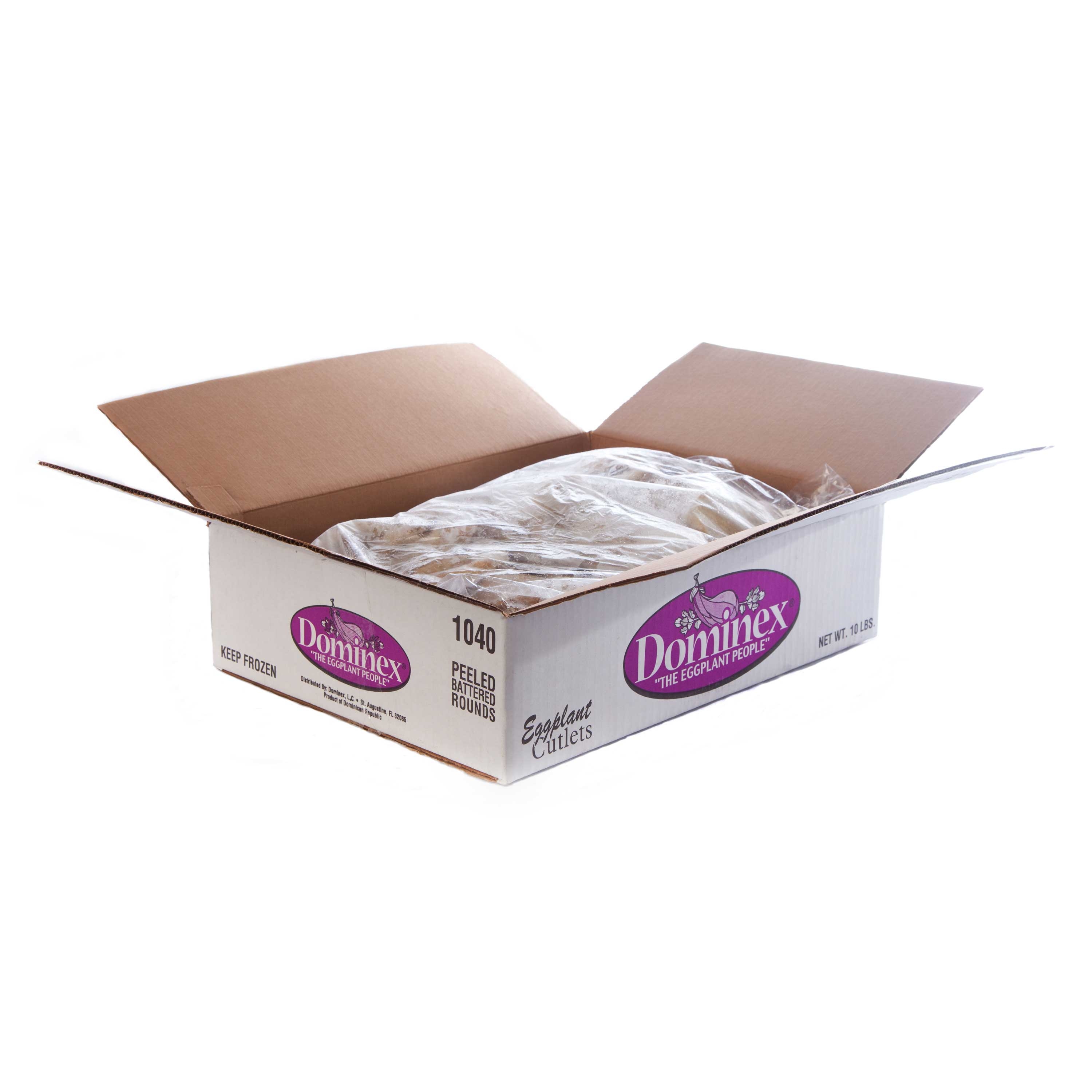 Dominex Round Batter Dipped Eggplant Cutlet, 10 Pound -- 1 each.