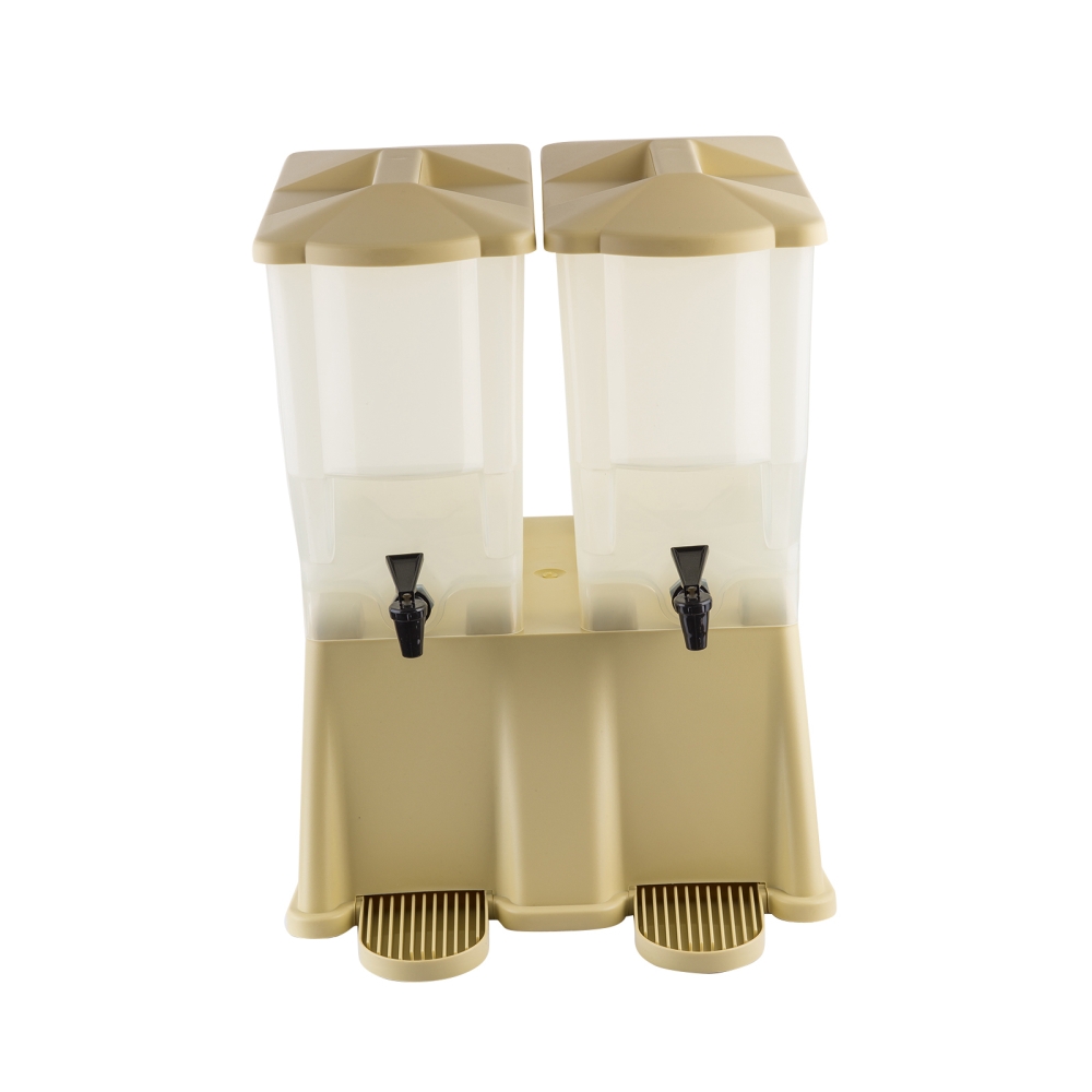 Tablecraft Slimline Double Almond Beverage Dispenser, 3 Gallon Capacity