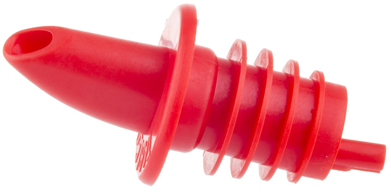 Tablecraft Red Economy Free Flow Plastic Pourer -- 12 per case