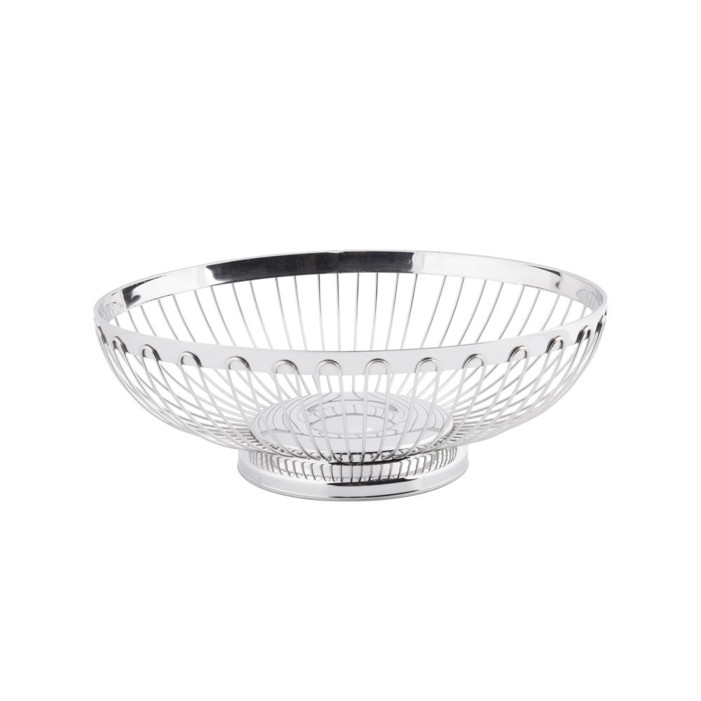 Tablecraft Regent 18-8 Stainless Steel Medium Oval Spoke Serving Basket, 9.5 X 7.25 X 3.5 Inch