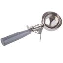 Tablecraft 18/8 Stainless Steel Gray Size 8 Thumb Press Ice Cream Food Disher with Polyethylene Handle, 4 Ounce Capacity