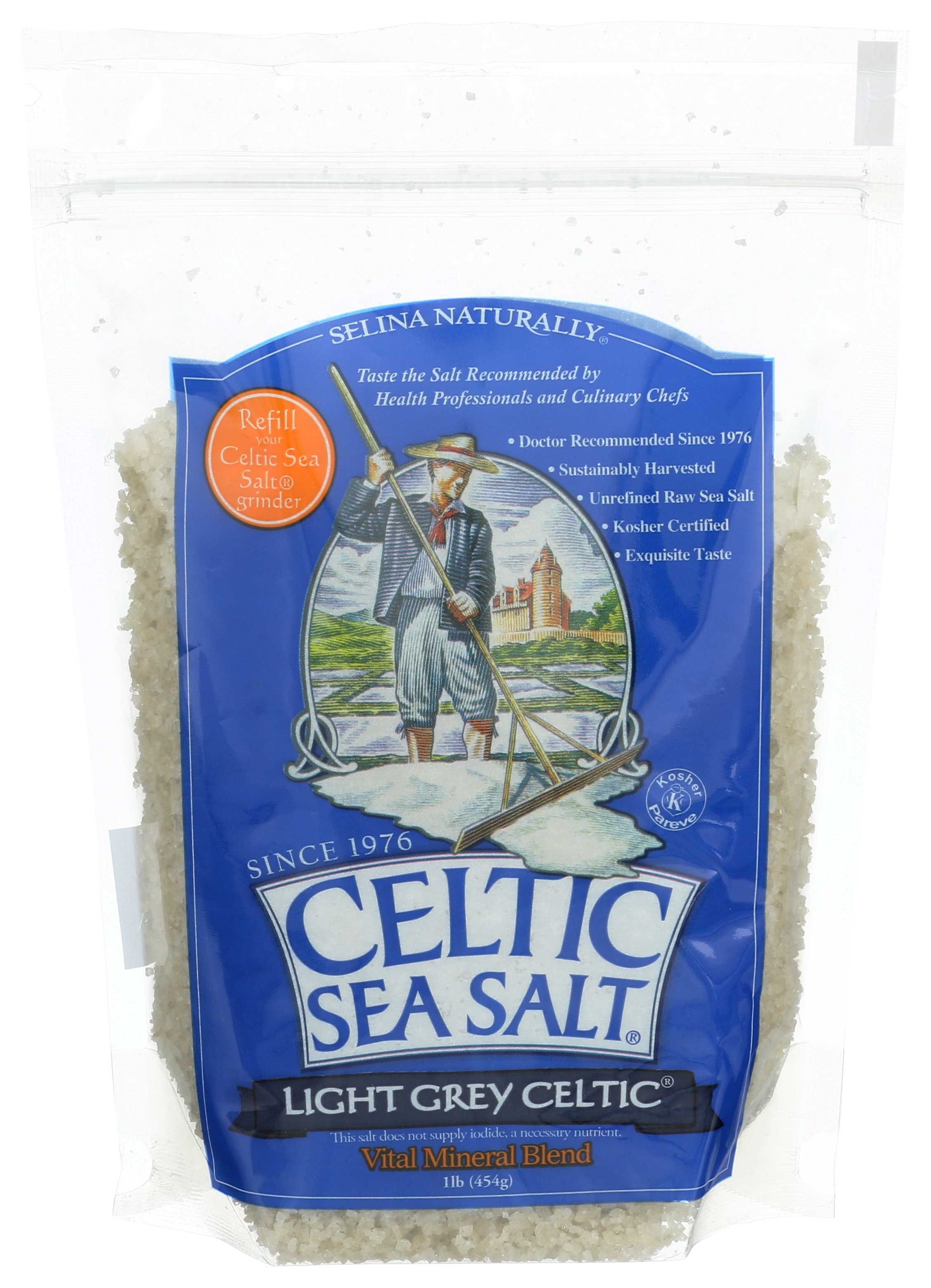 Celtic Sea Salt Light Grey Sea Salt, 1 Pound -- 6 Per Case