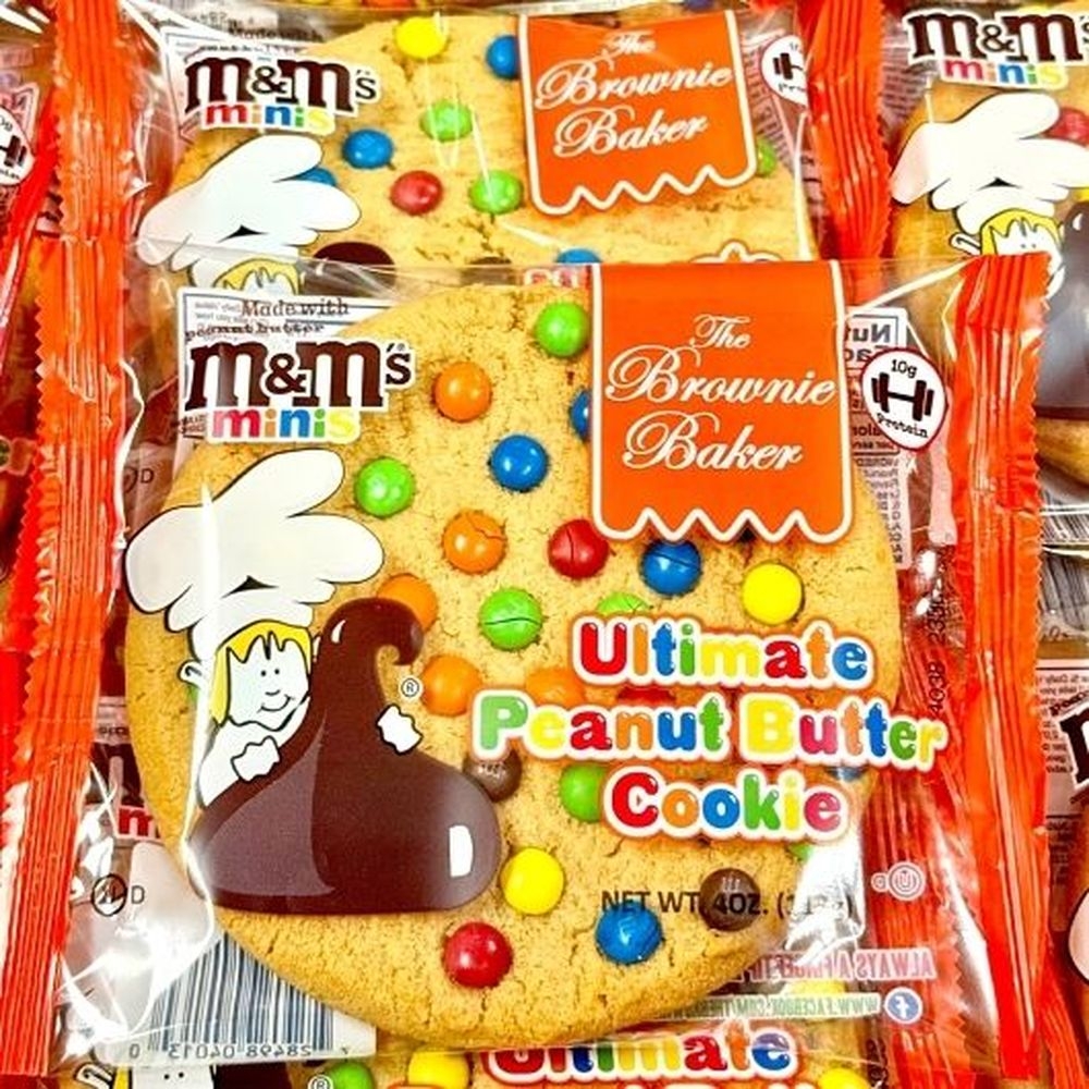 The Brownie Baker Ultimate Peanut Butter Cookie Made with Peanut Butter M and Ms Minis, 4 Ounce -- 12 per case