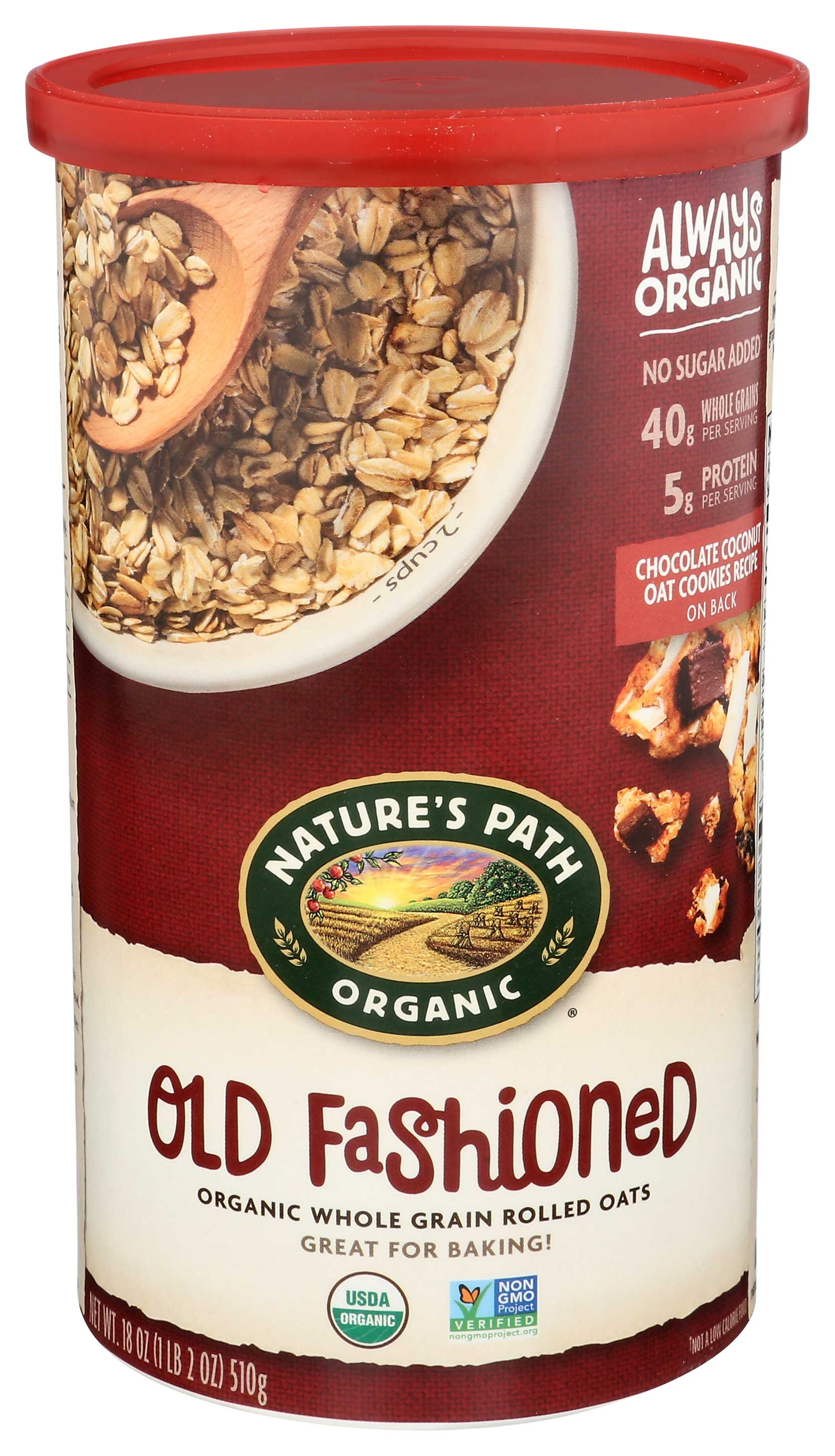 Natures Path Organic Old Fashioned Oats, 18 Ounce -- 6 per case