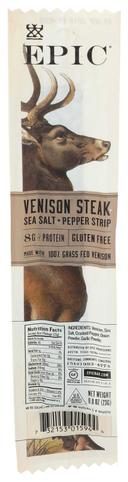 Epic Sea Salt and Pepper Venison Steak Strips, 0.8 Ounce -- 20 per case