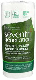 Seventh Generation Recycled White Paper Towels - 156 sheets per roll -- 24 rolls per case.
