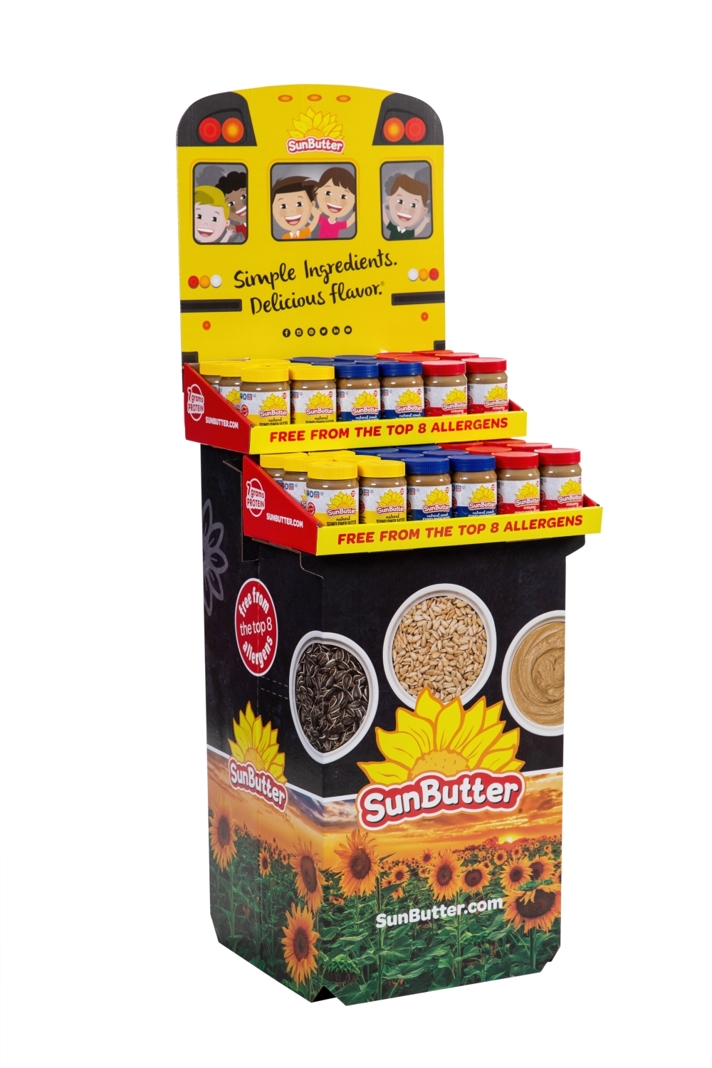 Sunbutter Natural Crunch No Stir Spread - Shipper -- 36 per case.