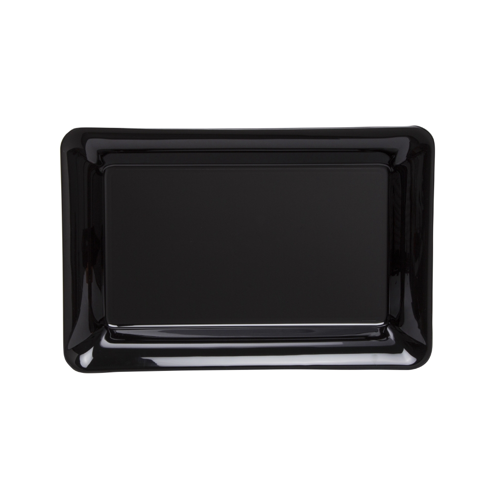 WNA Comet Caterline Polystyrene Black Rectangle Tray, 14 x 10 inch -- 25 per case