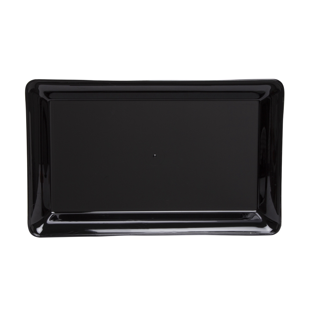 WNA Comet Caterline Polystyrene Black Rectangle Tray, 18 x 12 inch -- 20 per case