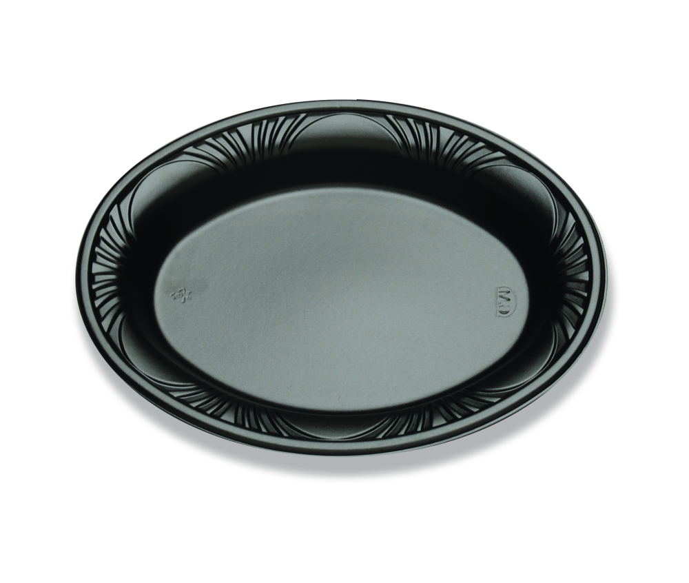D&w Fine Pack Plastic Black Deep Oval Platter, 8 X 11 Inch -- 500 Per Case