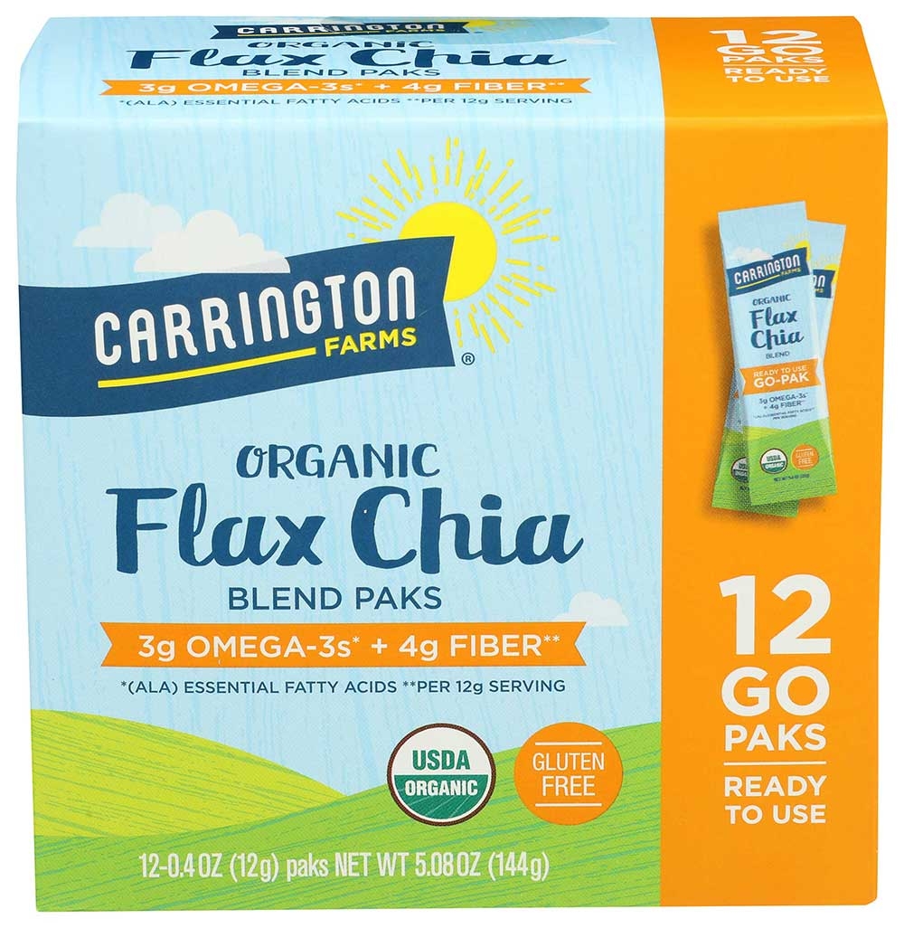 Carrington Farms Organic Flax Chia Paks - 12 count per pack -- 6 packs per case