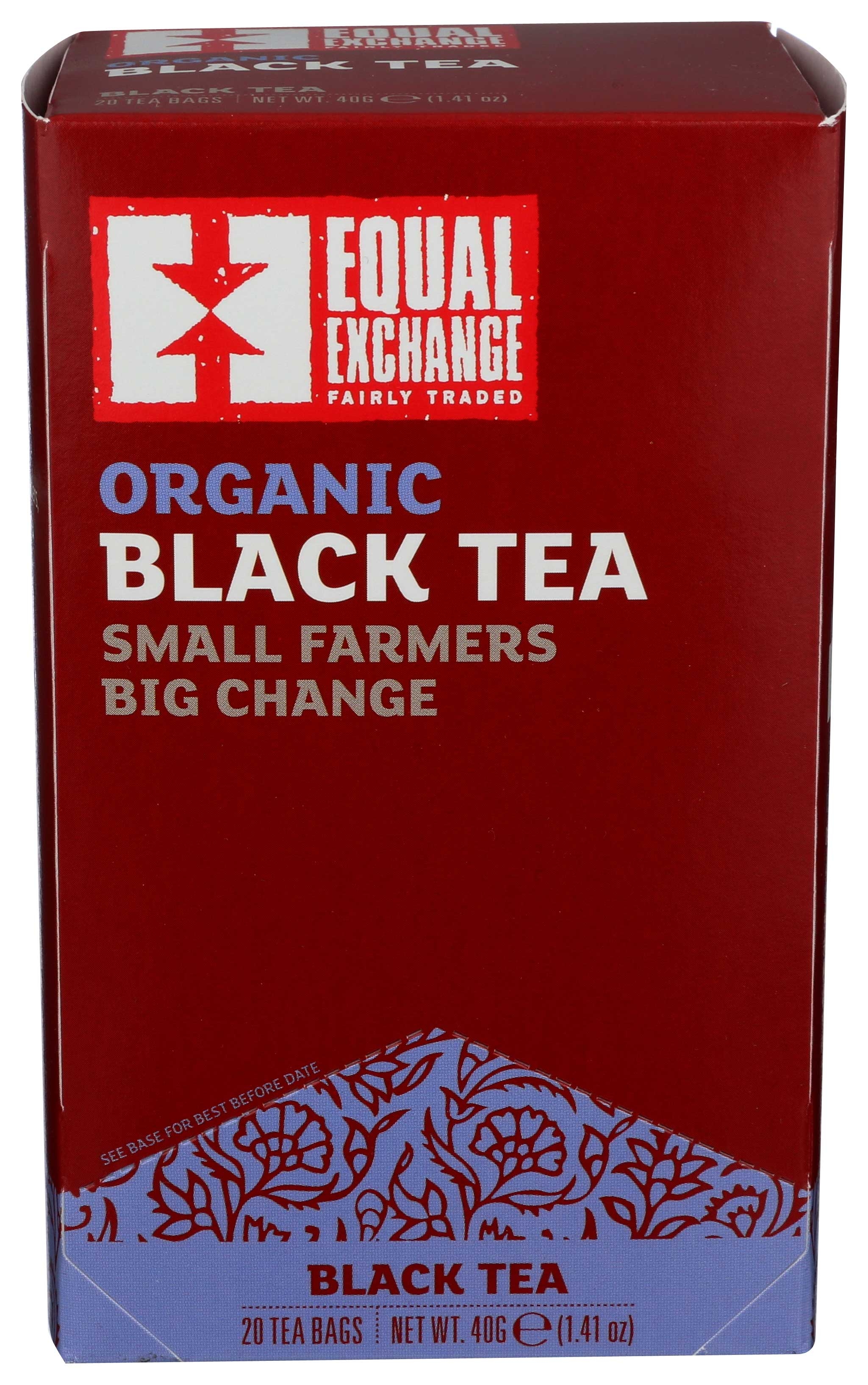 Equal Exchange Organic Black Tea, 20 Bags Count -- 6 Per Case
