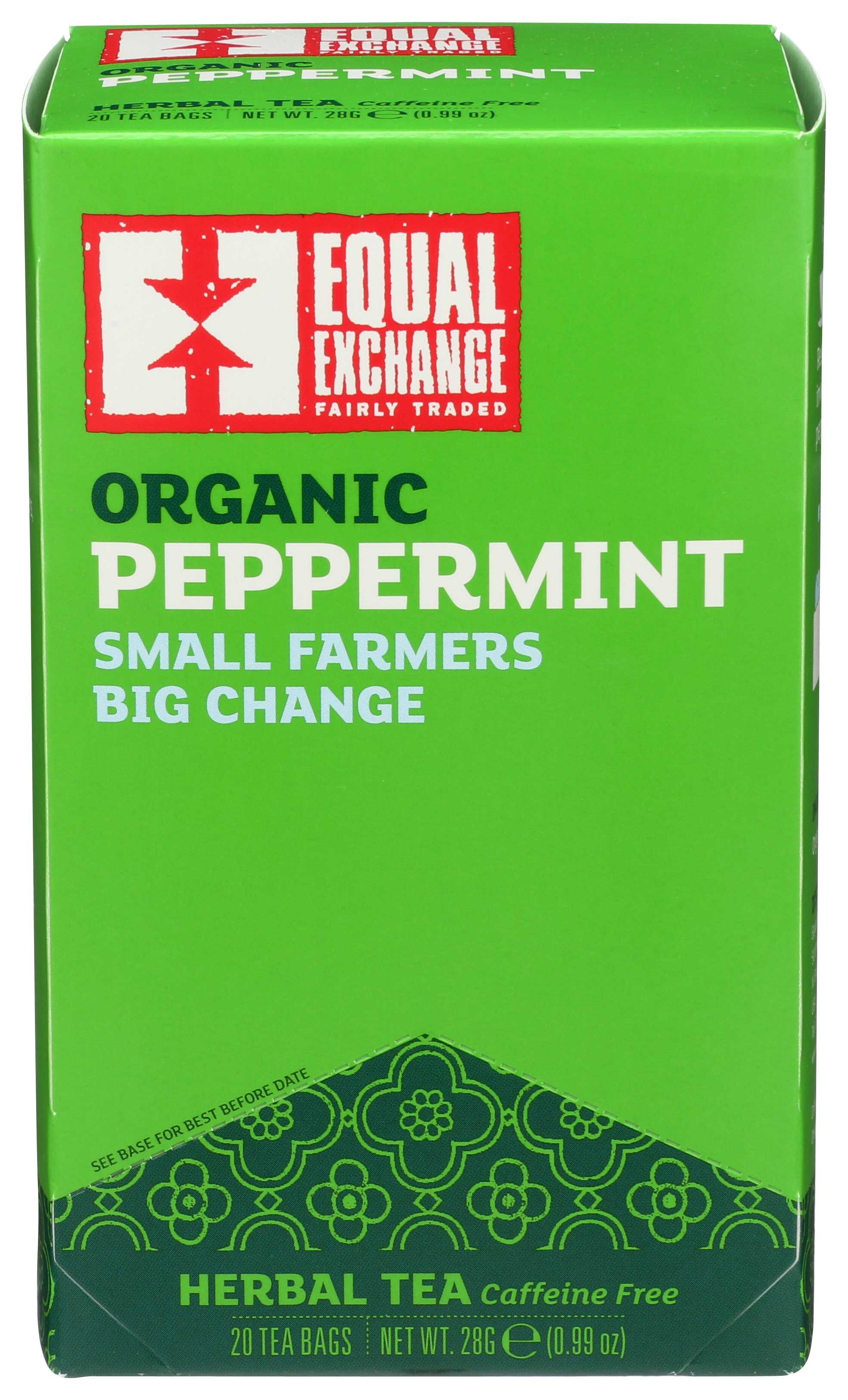 Equal Exchange Organic Peppermint Tea, 20 Bags Count -- 6 Per Case