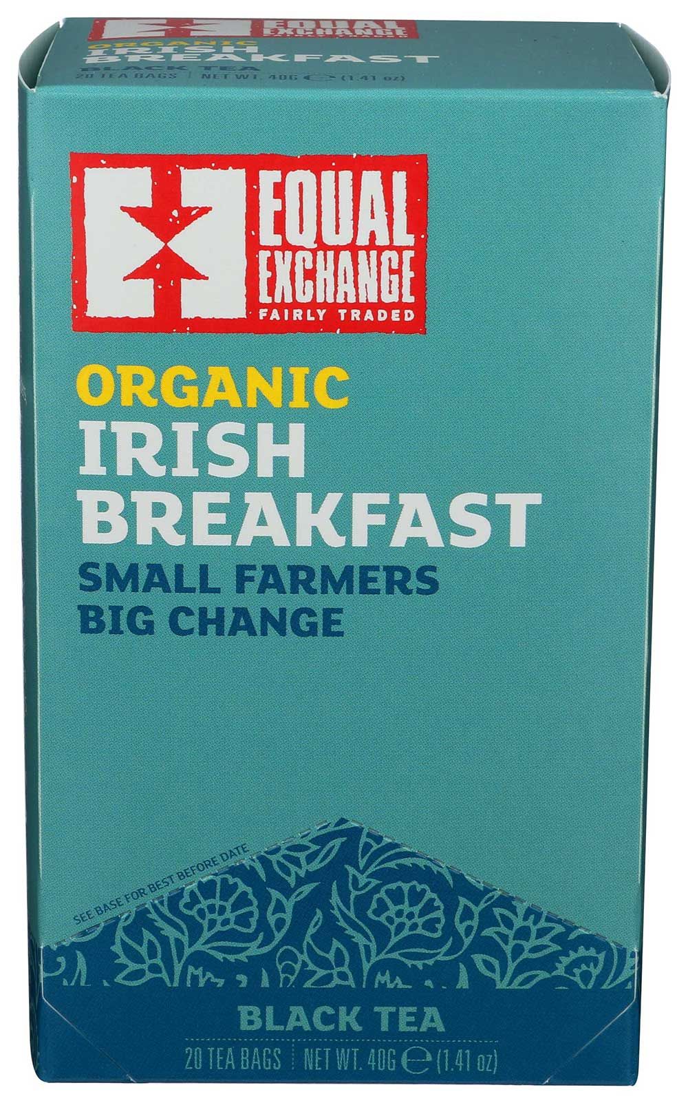 Equal Exchange Organic Irish Breakfast Black Tea, 20 Bags Count -- 6 Per Case