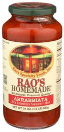 Raos Specialty Food Homemade Arrabbiata Premium Pasta Sauce, 24 Ounce -- 12 per case.