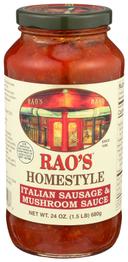 Raos Homestyle Sausage and Mushroom Sauce, 24 Ounce -- 6 per case