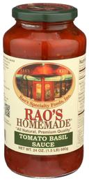 Raos Specialty Food Homemade Tomato Basil Premium Pasta Sauce, 24 Ounce -- 12 per case.