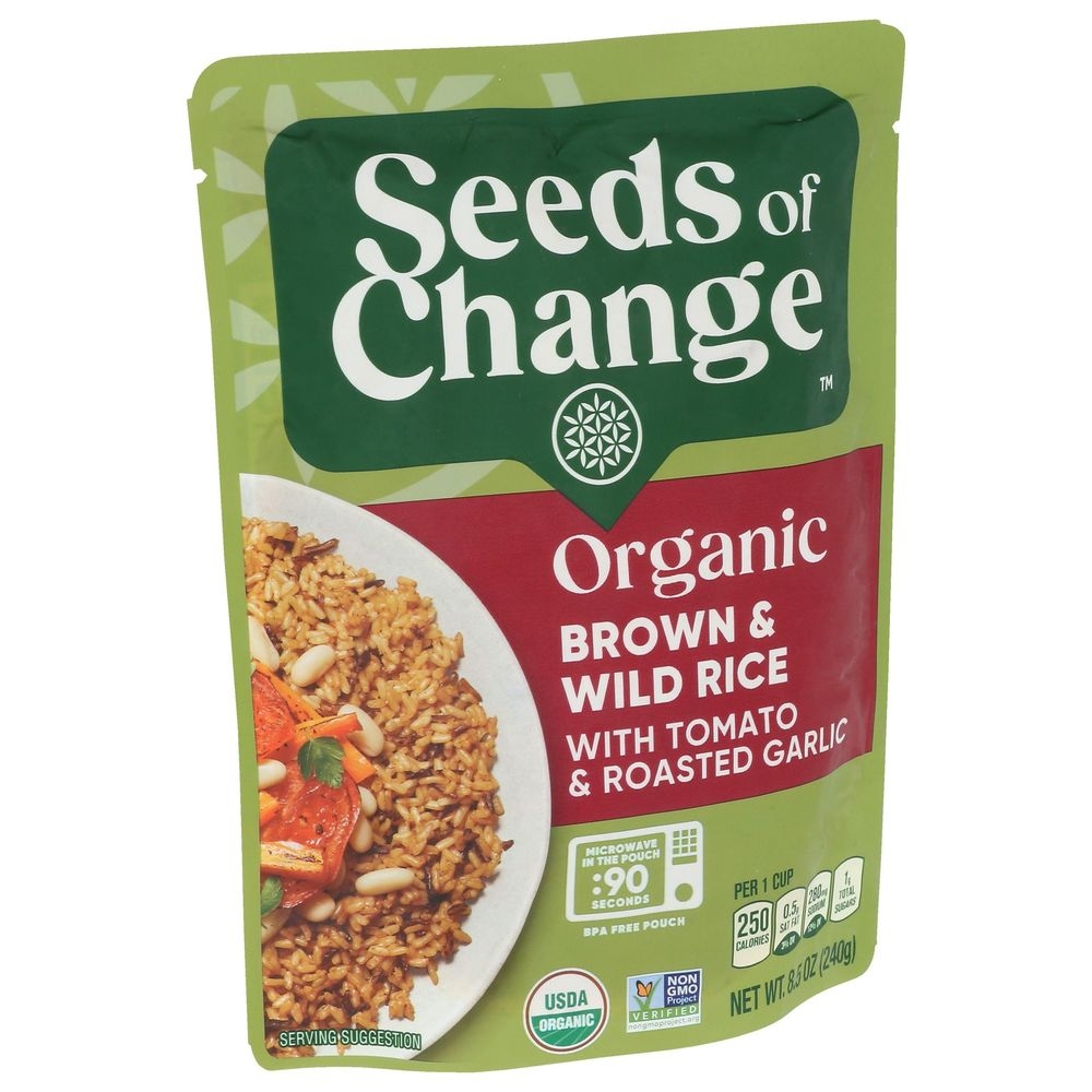 Seeds Of Change Organic Brown and Wild Rice with Tomato and Roasted Garlic, 8.5 Ounce -- 12 per case