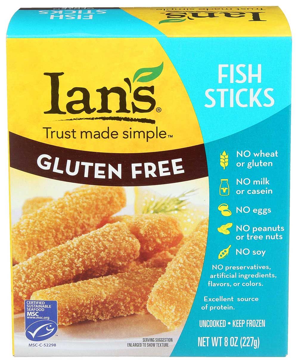 Ians Natural Foods Fish Stick, 8 Ounce -- 12 Per Case.