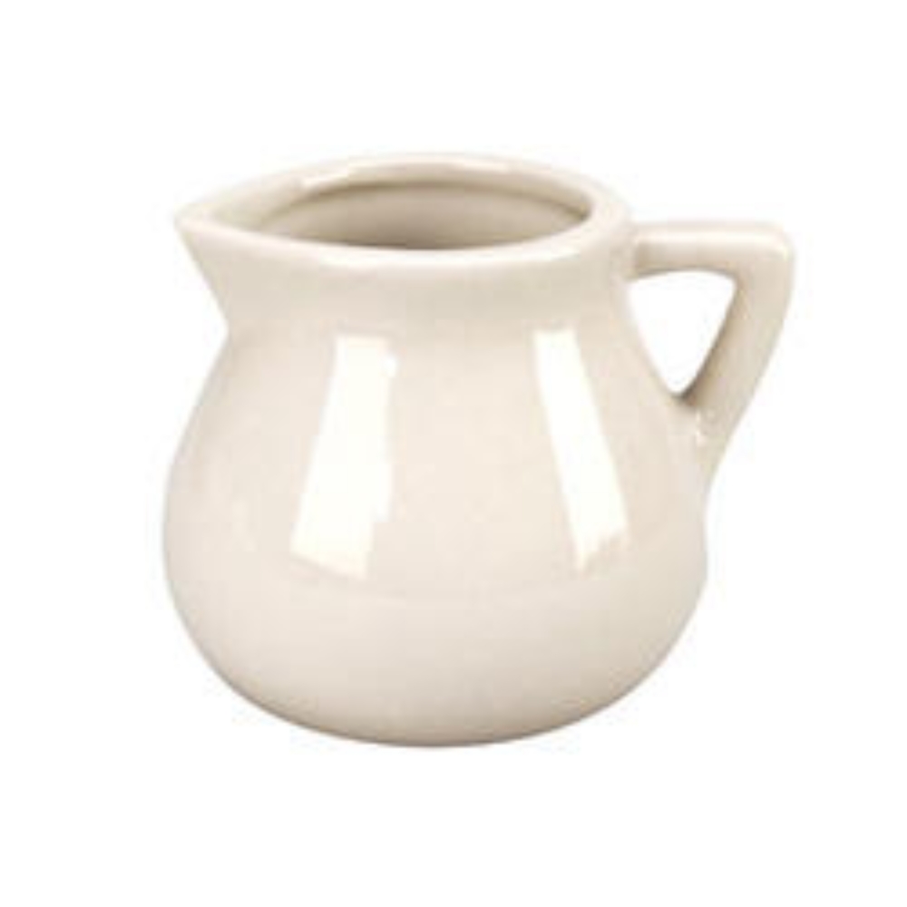 Vertex China Buckingham Undecorated Wide Rim Rolled Edge American White Creamer, 4.5 Ounce -- 36 per case.