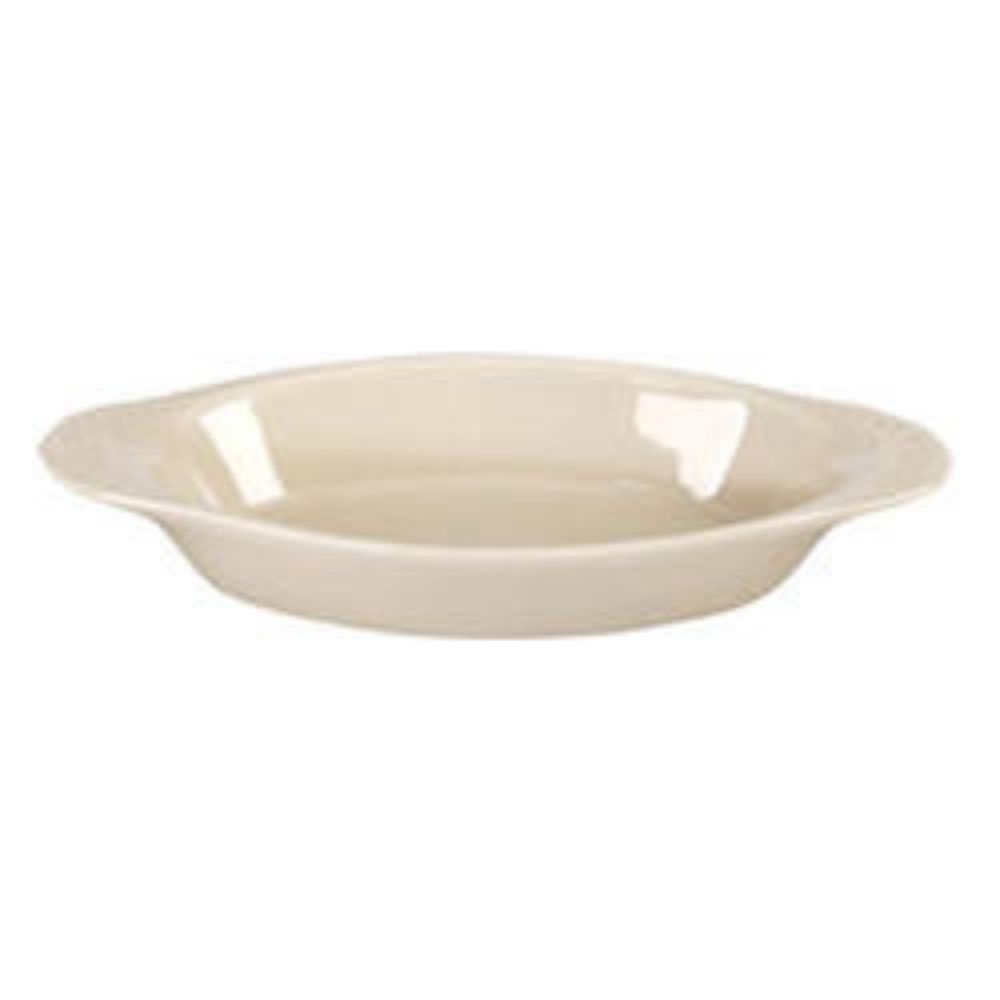 Vertex China Buckingham Undecorated American White Wide Rim Rolled Edge Oval Welsh Rarebit, 15 Ounce -- 24 Per Case
