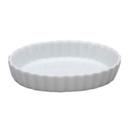 Vertex Porcelain White Fluted Oval Quiche Dish, 7 Ounce -- 36 per case.