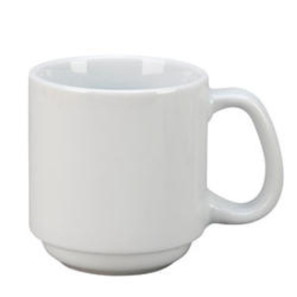 Vertex China Argyle Undecorated Porcelain White Stackable Summit Mug, 8 Ounce -- 36 Per Case