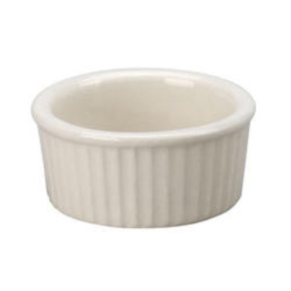 Vertex China Vista Undecorated White Fluted Ramekin, 3 Ounce -- 48 per case.